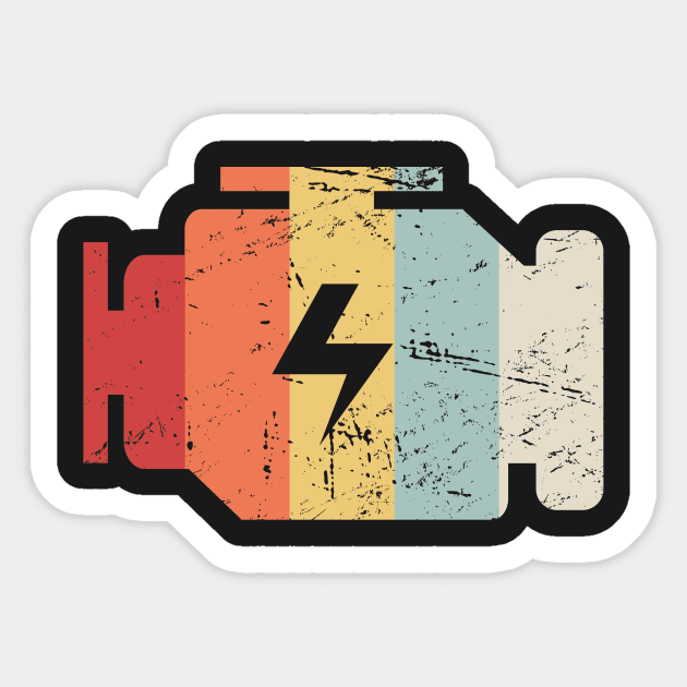 Retro Vintage Engine Block Icon Sticker by MeatMan